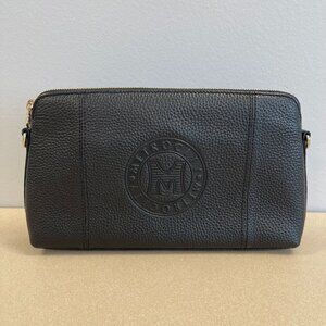 Metrocity Black Pebbled Leather Clutch/Crossbody Bag - Preowned